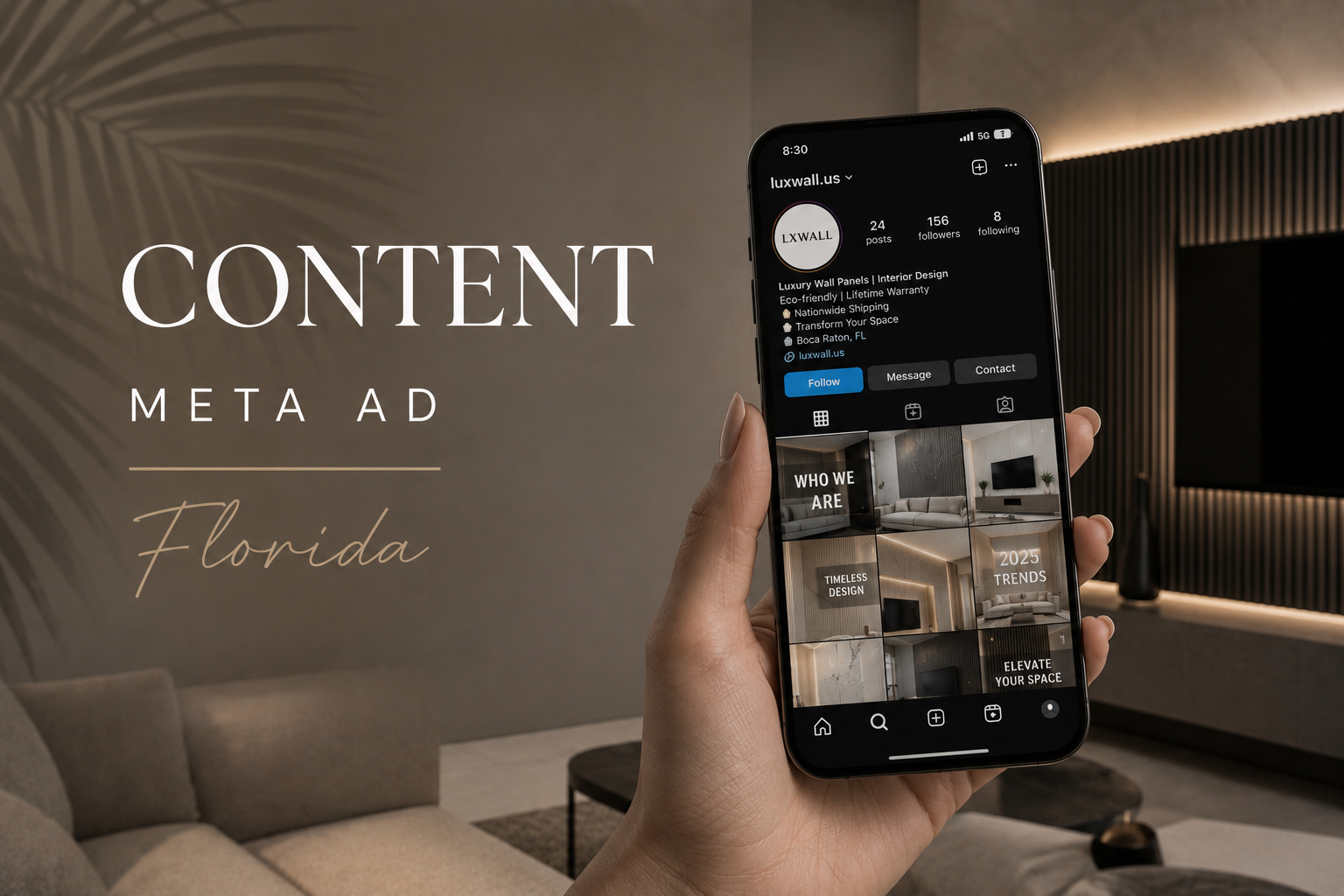 Social Media Marketing · Home Interiors & Wall Panels · Boca Raton, FL